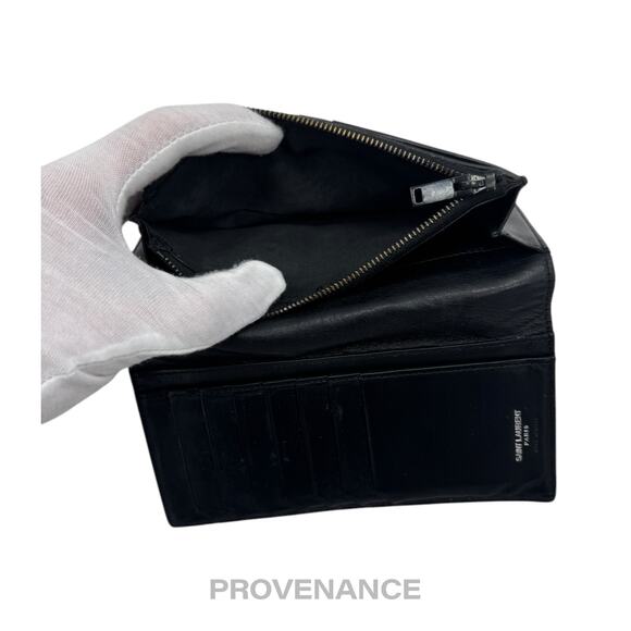 🔴 Saint Laurent Paris SLP Long Wallet - Black Calfskin Leather - Picture 6 of 9